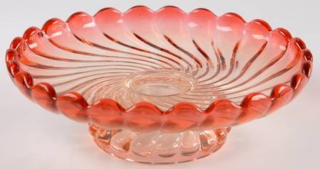 Swirl Rose 1" Low Open Compote