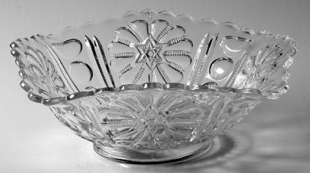 Paneled Flower and Thumbprint 9" Square Bowl