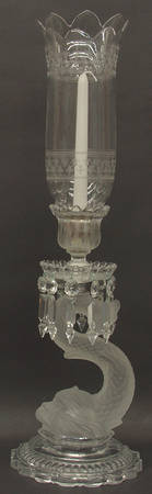Dauphin Candle Lamp & Globe W/Bobeche & 10 Prisms