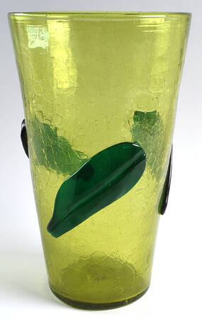 Leaf #366LL 12'' Crackled Beaker Vase