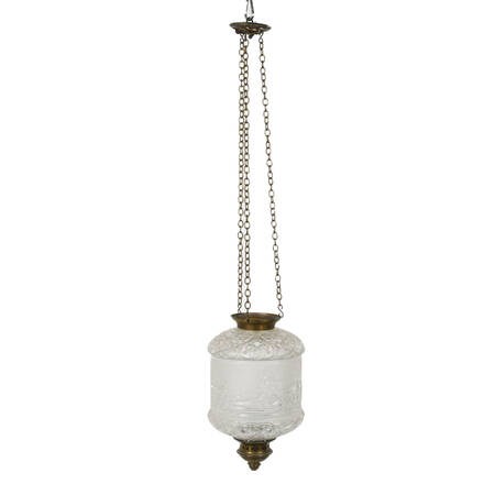 Lantern Hanging Ceiling Lights Hanging White Embossed Lantern with Hunt Scene