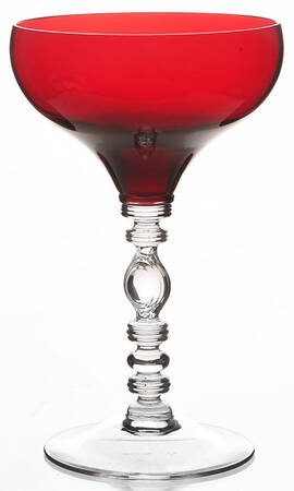 Tally Ho (Ruby Bowl, Clear Stem, Stem 1402) Champagne/Tall Sherbet
