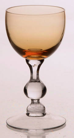 3103 Amber (Clear Stem) Cordial Glass