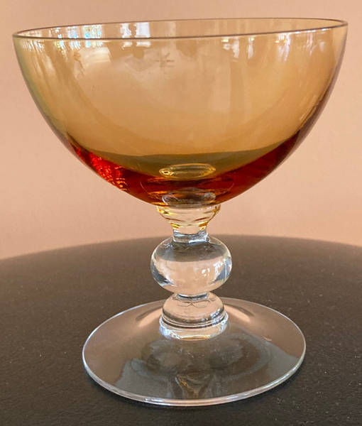 3103 Amber (Clear Stem) Champagne/Tall Sherbet