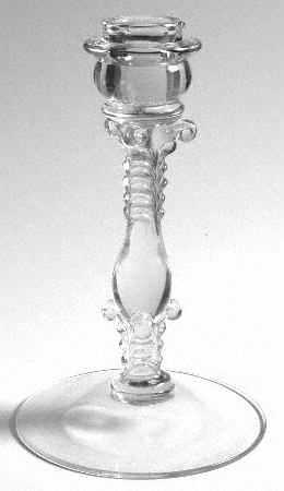 3121 Clear (Optic) 7" Candlestick w/Bobeche Lip