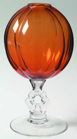 3400 Amber #3400/1236 8" Footed Ivy Vase