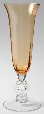 3400 Amber 10" Keyhole-Stem Footed Vase