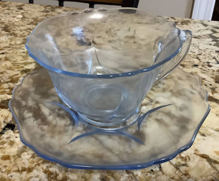 3400 Blue Cup and Saucer Set (Shape 3500)