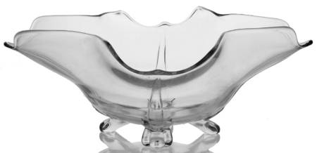 3400 Clear 3400 Oblong Ruffled Four Toed Bowl by Cambridge