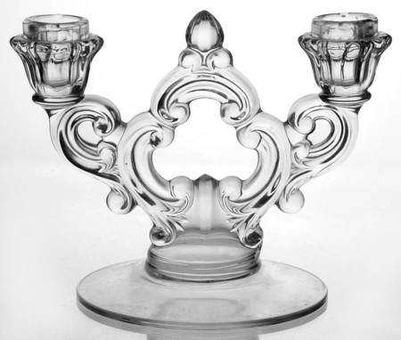 3400 Clear 3400 2 Light Candelabrum, No Bobeche Or Prisms