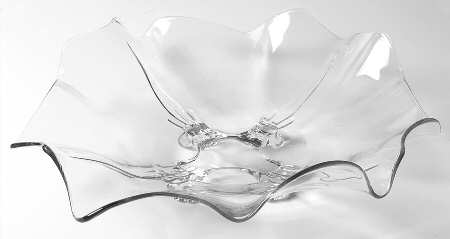 3400 Clear 3400 13" 4 Toed Fancy Edge Bowl