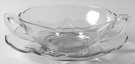 3400 Clear Cream Soup & Saucer Set (Shape 3400)