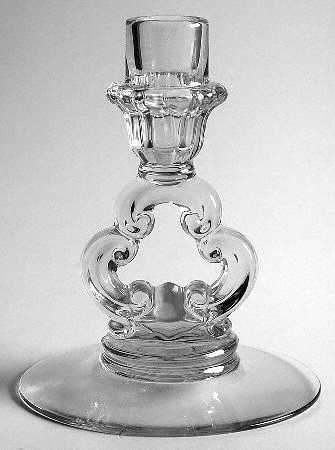 3400 Clear Keyhole Candelabrum, No Bobeche Or Prisms