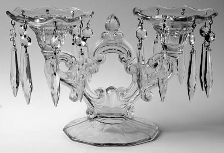 3400 Clear 3400 2Lt 10 SideCandelabrum w/2 Bobeches&16 Prisms