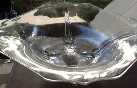 3400 Clear #3400 12" Square 4 Toed Bowl