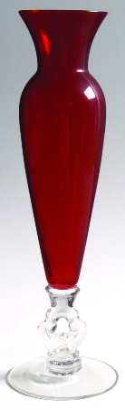3400 Ruby 12" Keyhole-Stem Footed Vase