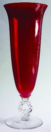 3400 Ruby 13" Keyhole-Stem Footed Vase