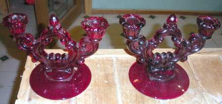 3400 Ruby 3400/647 2 Light Candlestick (Round Base)