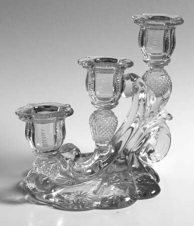 Adonis 3400/1338 3 Light Candlestick, Crosshatched