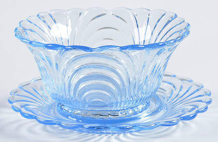 Alpine Blue (Stem 300) Mayonnaise Bowl and Underplate