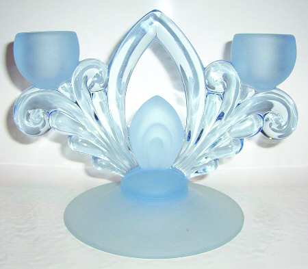 Alpine Blue (Stem 300) Double Light Candlestick
