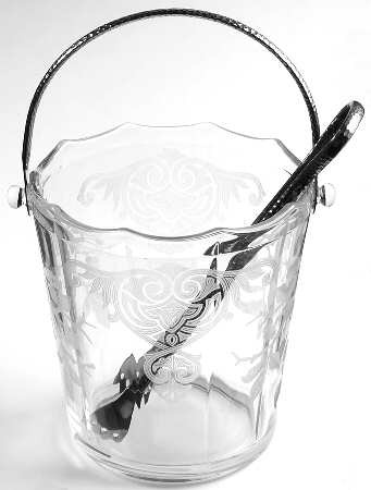 Apple Blossom Clear (Stem 3130) 3400/851 Ice Bucket with Handle and Tongs