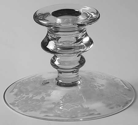 Apple Blossom Clear (Stem 3130) 3" Single Light Candlestick