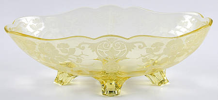Apple Blossom Yellow (Stem 3130) 3400 12" 4 Toed Oval Bowl