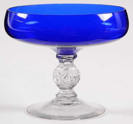 Aurora Cobalt Blue Round Compote (Height X Width)