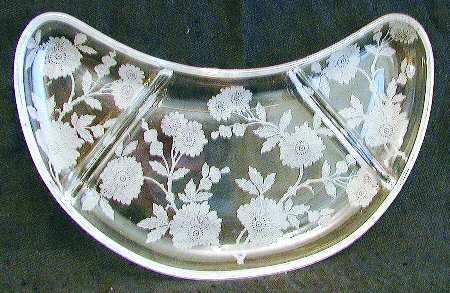 Blossom Time  #464 3-Part Crescent Shape Relish Dish