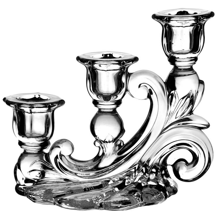Candlelight Shape 3400/1338 3 Light Candlestick, Plain by Cambridge