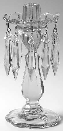 Candlelight Hurricane Lamp Base w/Bobeche & Prisms