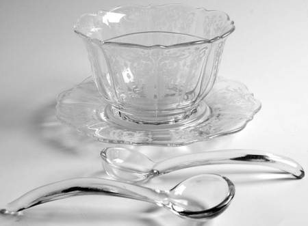 Candlelight Divided Mayonnaise, Underplate and 2 Ladles