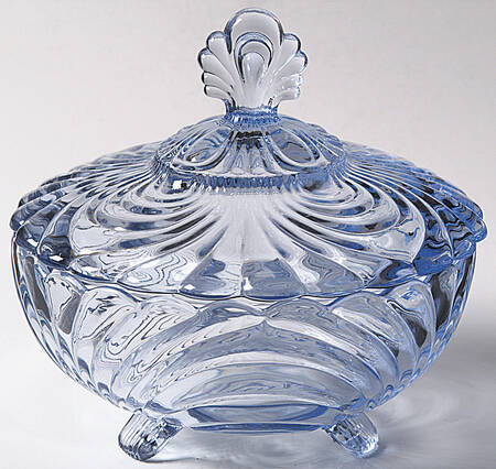 Caprice Moonlight Blue (Stem 300) 3-Footed Candy Dish with Lid