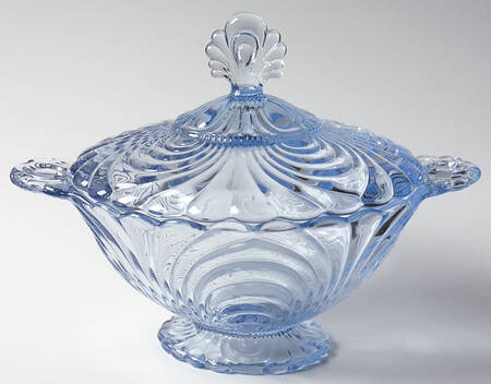 Caprice Moonlight Blue (Stem 300) Footed Candy Dish & Lid