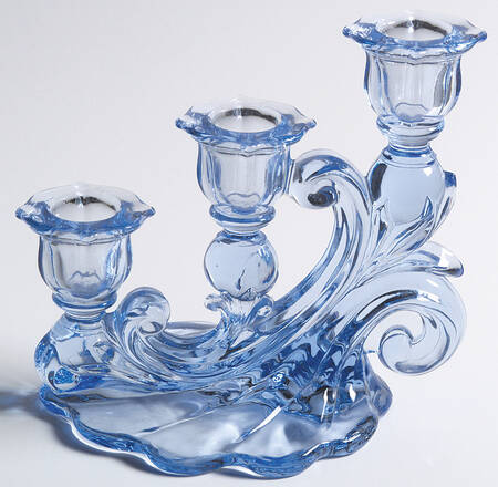 Caprice Moonlight Blue (Stem 300) Three Light Candlestick