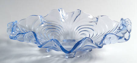 Caprice Moonlight Blue (Stem 300) 13" Oval 4-Toed Handled Bowl