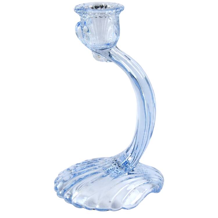 Caprice Moonlight Blue (Stem 300) Single Candlestick No Prism