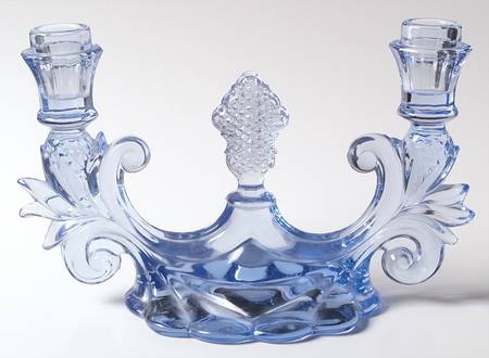 Caprice Moonlight Blue (Stem 300) Double Light Candlestick