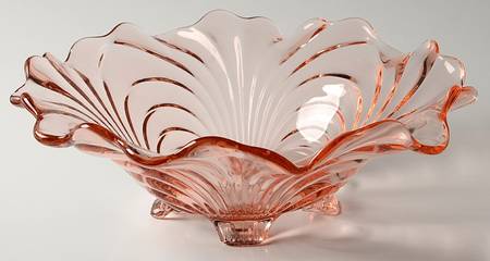 Caprice Pink (Stem 300) 10" 4-Toed Footed Bowl