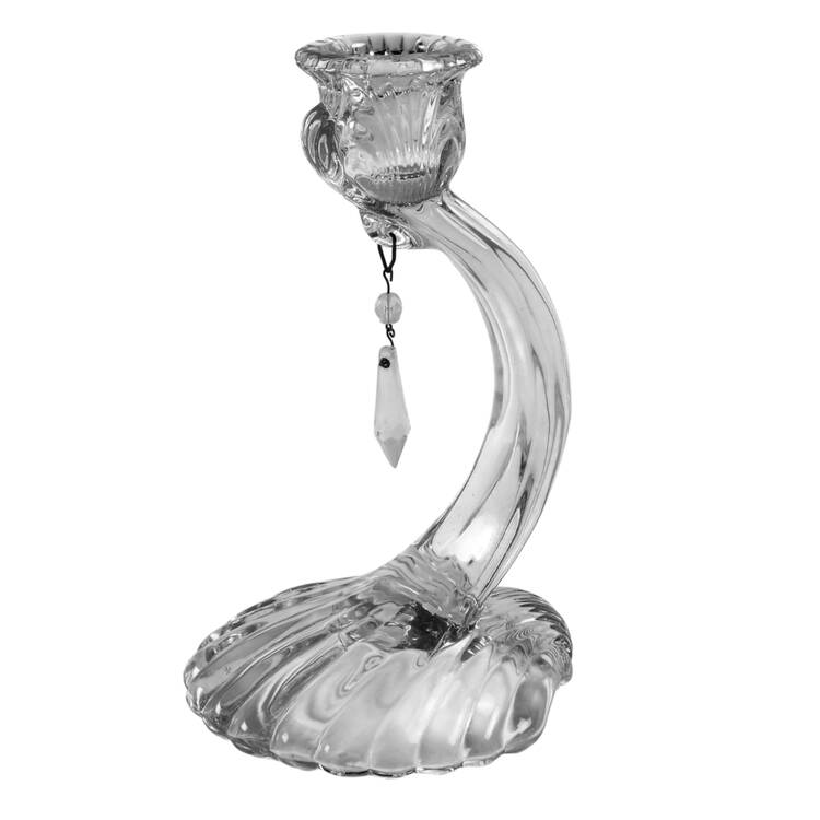 Caprice Clear (Stem 300) Single Candlestick with 1 Prism