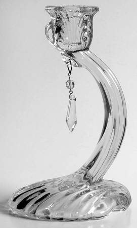 Caprice Clear (Stem 300) Single Candlestick with 1 Prism