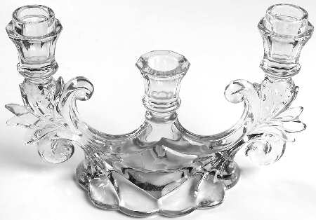 Caprice Clear (Stem 300) Candlestick-3 Light Holds 2 Bobche