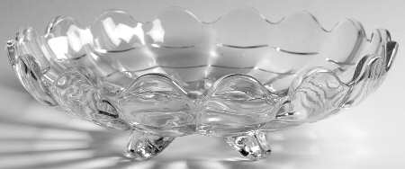 Cascade Clear 10" 3-Toed Footed Bowl