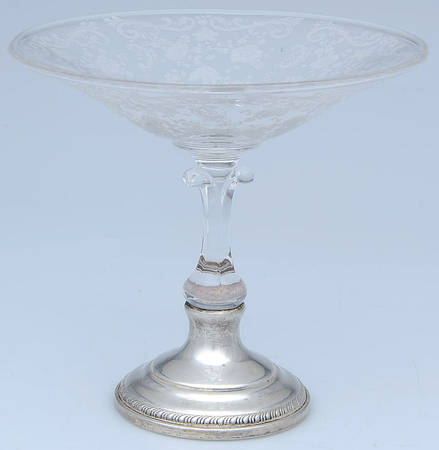 Chantilly Round Compote with Sterling Base (Height X Width)