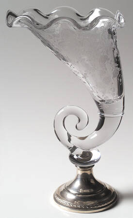 Chantilly Cornucopia Vase with Sterling Base