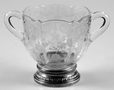 Chantilly Open Sugar Bowl with Sterling Base