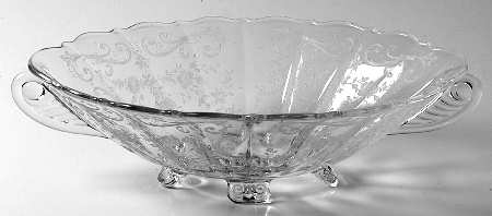 Chantilly 12" Oval 4-Toed Handled Bowl by Cambridge