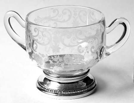 Chantilly Open Sugar Bowl with Sterling Base