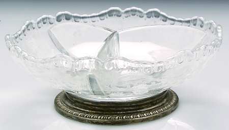 Chantilly 6" Round 3 Part Relish with Sterling Base